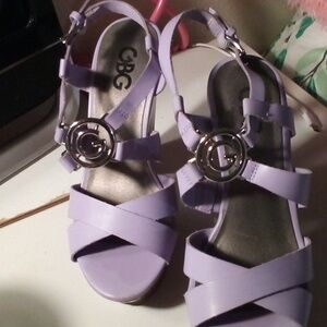 LILAC Purple GBG Los Angeles. Wedge Platform Sandals Size 6